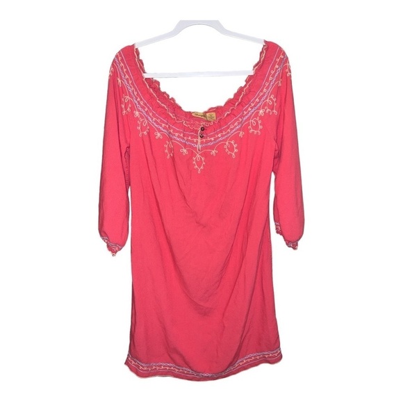 Wrangler Vintage Off The Shoulder Embroidered Western Cowgirl Dress Size Medium - Picture 1 of 4